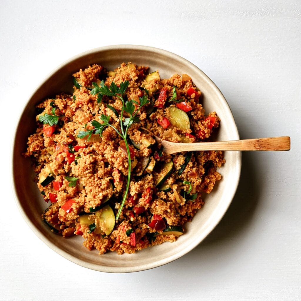 Kruidige erwten couscous recept • Plantaardig el Soul