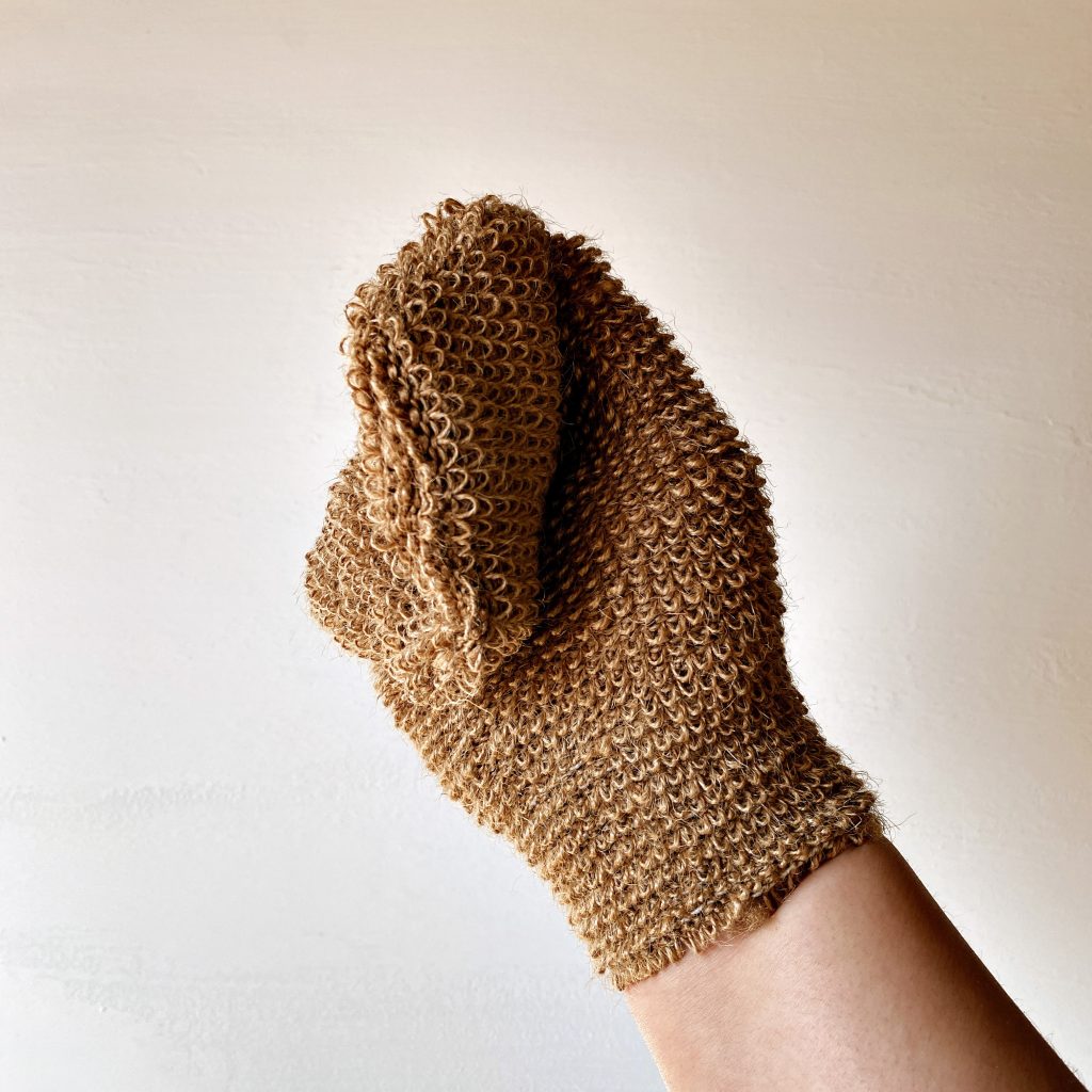 Kruidvat’s Jute scrub washand • Een milde maar effectieve scrub